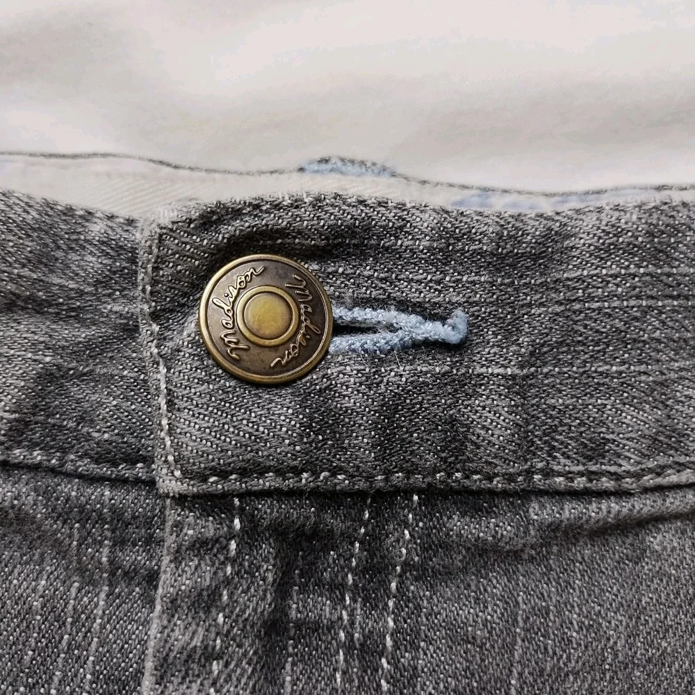 Madison Jeans Gray Stripe Women's Size 12 Denim (35x29.5) Retro 90s Straight Leg - Picture 10 of 16